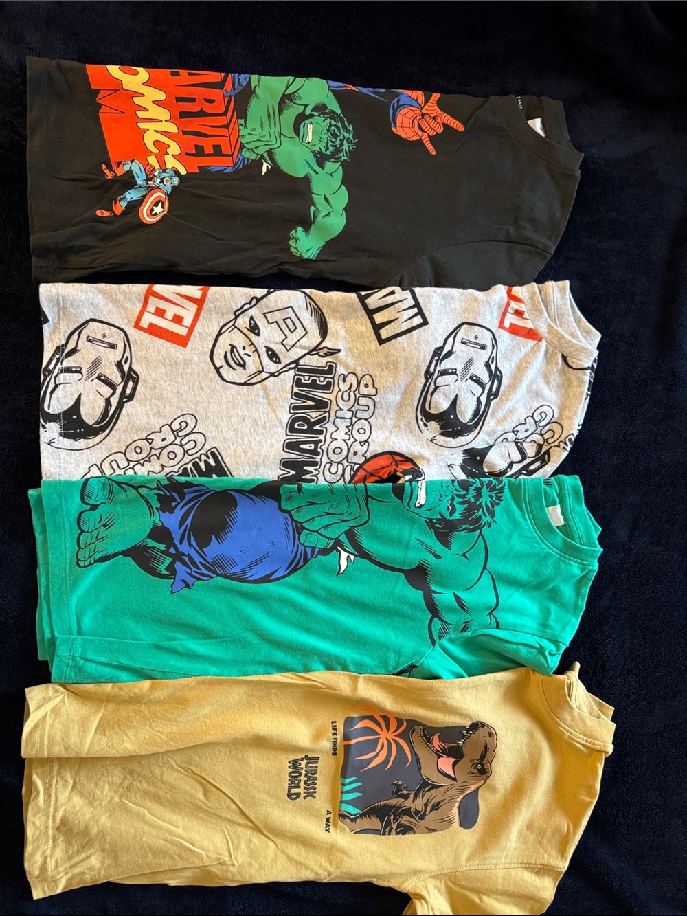 Marvel Green Hulk Tee with Gray & Mustard Marvel Character Tees from H&M